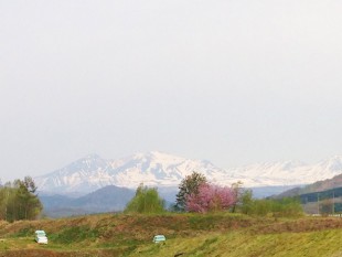 一面に迫る大雪の山々